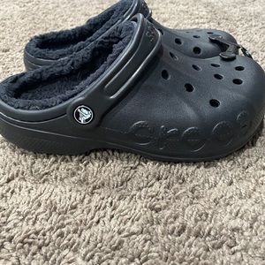 Black Fuzzy crocs